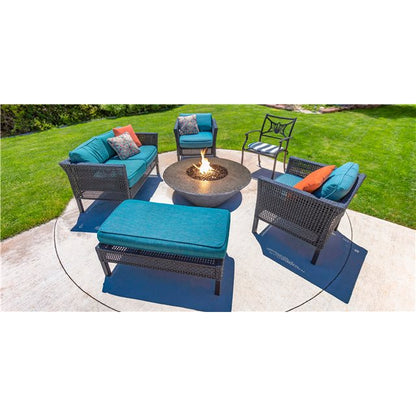 Athena Fireglass Olympus Round Fire Pit Table - ORFT-44D-BLK-NG - MyBBQDirect
