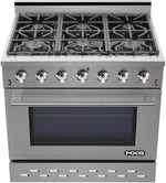 NXR 36 in. 5.5 cu.ft. Pro-Style Natural Gas Range with Convection Oven in Stainless Steel, SC3611 - MyBBQDirect