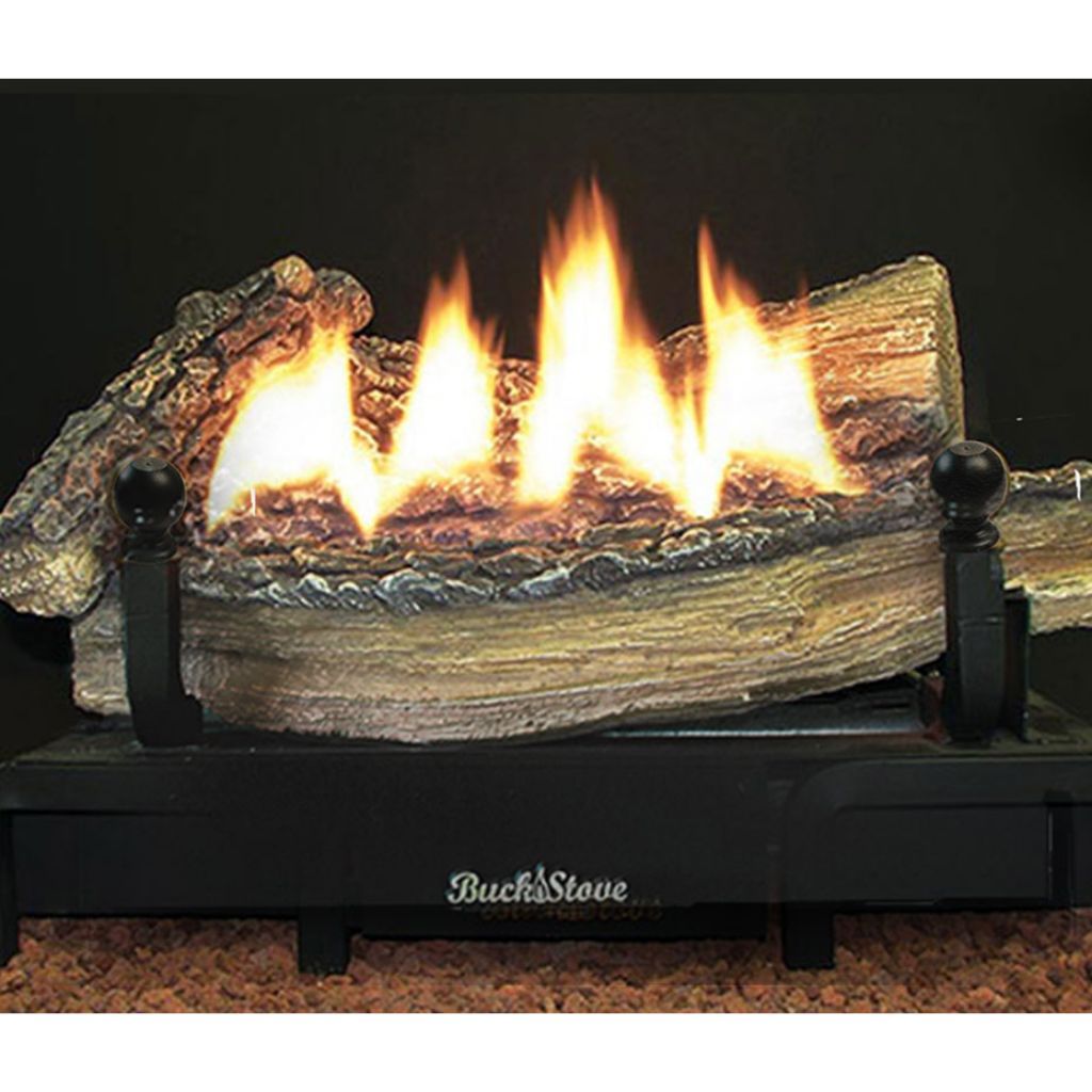 Buck Stove 18" Ceramic Series Vent-Free Log Set - Thermostatic- Shallow Depth - MyBBQDirect