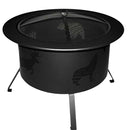 Buck Stove 30" Round Wood Burning Fire Pit with Wildlife Pattern