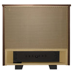 Buck Stove Combo Coal hybrid coal stove, front of cabinet with diamond-pattern panel