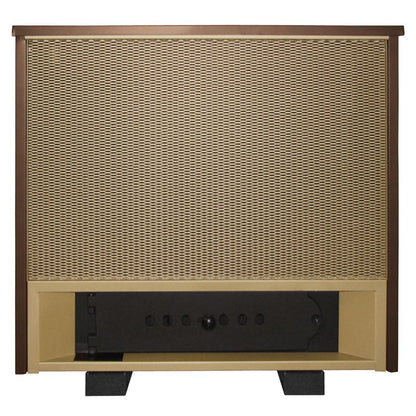 Buck Stove Combo Coal hybrid coal stove, front of cabinet with diamond-pattern panel