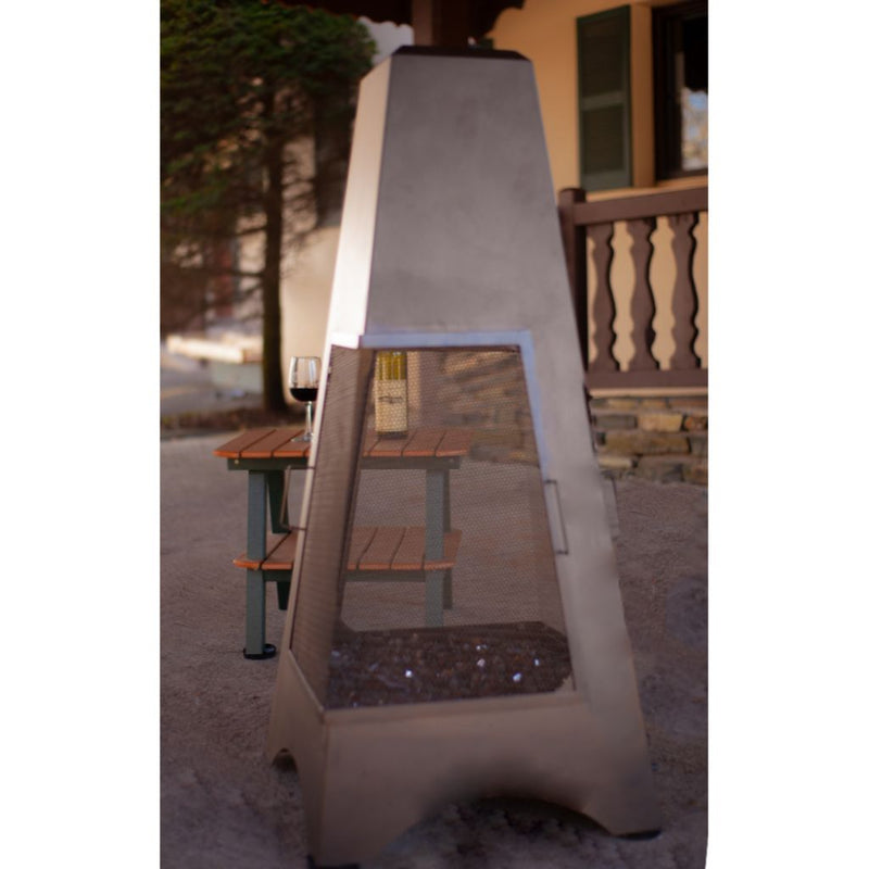 Buck Stove 46" Pyramid Outdoor Gas Chiminea with Screen