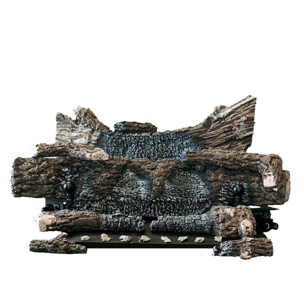 Buck Stove EV100/EV200 Ceramic Oak Vent Free Deluxe Log Set - MyBBQDirect