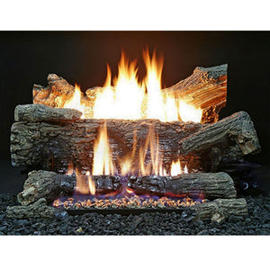 Buck Stove EV100/EV200 Ceramic Oak Vent Free Deluxe Log Set - MyBBQDirect