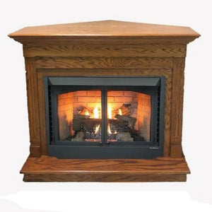 Buck Stove Standard Dark Oak Corner Mantel for Gas Stoves and Fireboxes - MyBBQDirect