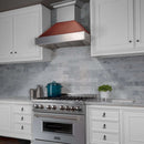 Ducted Fingerprint Resistant Stainless Steel Range Hood with Hand-Hammered Copper Shell (8654HH)