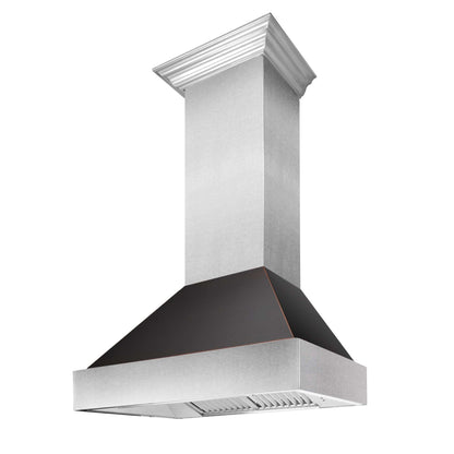 Ducted Fingerprint Resistant Stainless Steel Range Hood with Oil Rubbed Bronze Shell (8654ORB)