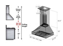 Ducted Fingerprint Resistant Stainless Steel Range Hood with Oil Rubbed Bronze Shell (8654ORB)