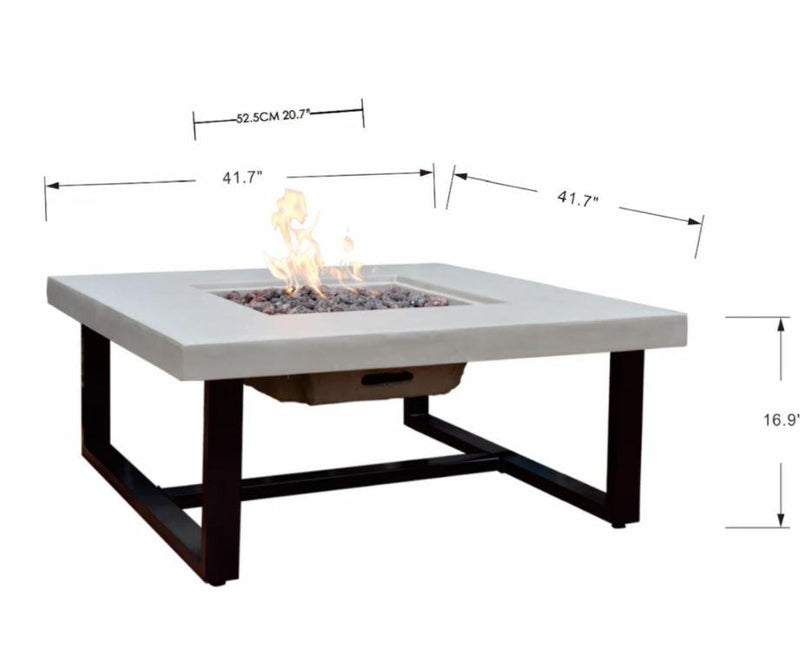 Elementi Aachen Cast Concrete with Metal Feet Fire Table
