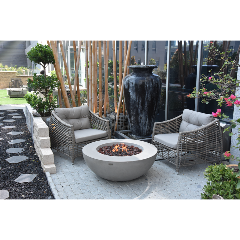 Elementi Lunar Bowl Cast Concrete Fire Table