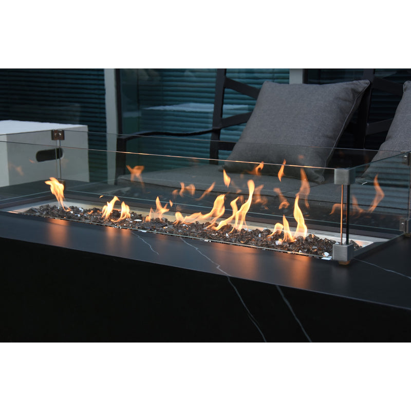 Elementi Varna Bianco white Porcelain & Metal Frame Fire Table