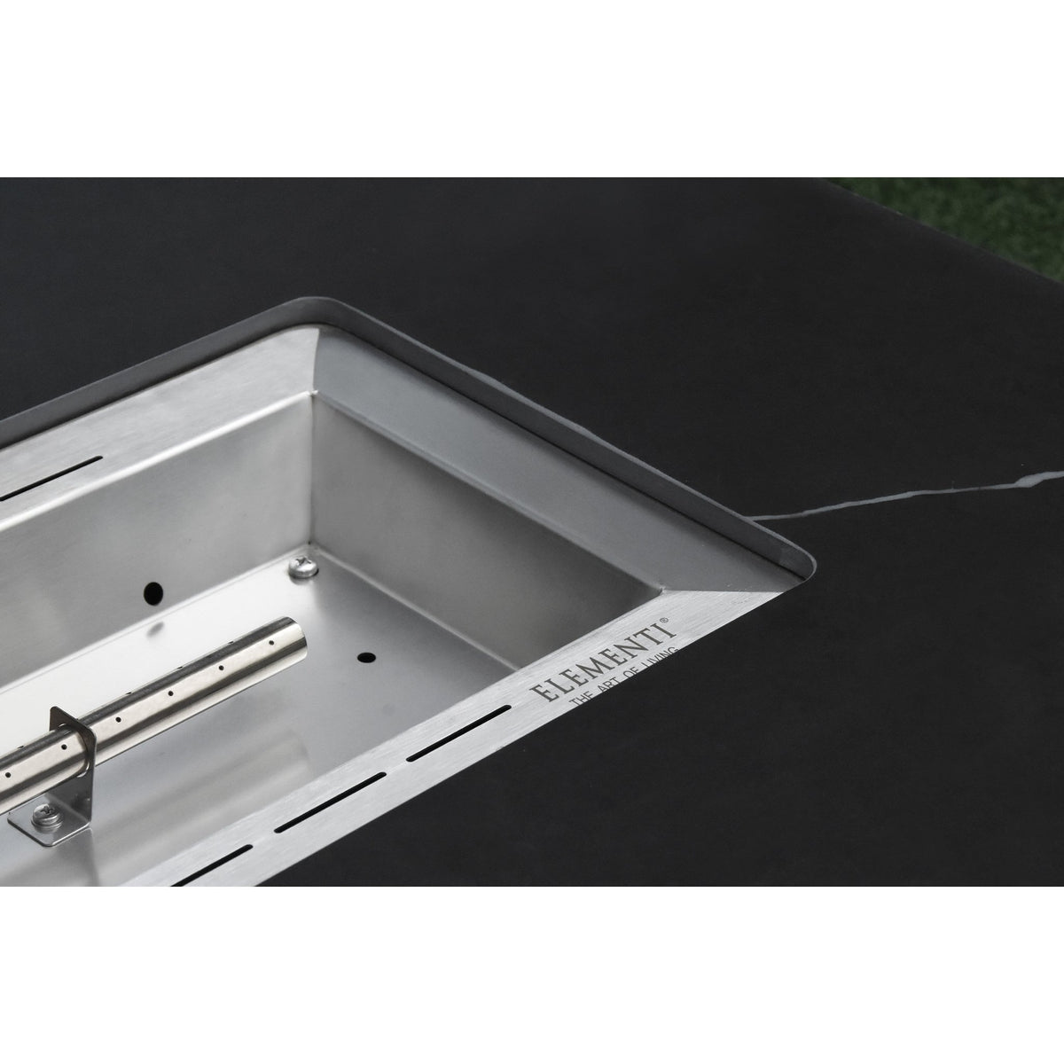 Elementi Varna Bianco white Porcelain & Metal Frame Fire Table