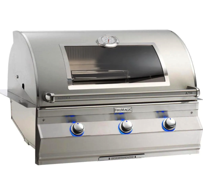 Fire Magic Aurora A790I 36-Inch Built-In Natural Gas Grill With Magic View Window And Analog Thermometer - A790I-7EAN-W - Fire Magic Grills