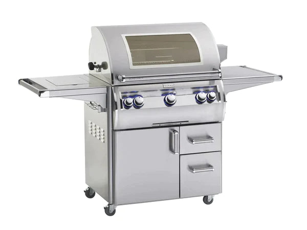 Fire Magic Grills Echelon Diamond E660s 30" A Series Freestanding Gas Grill With Rotisserie, Single Side Burner, Analog Thermometer, Propane - E660S-8EAP-62-W