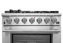 Forno 3-Piece Pro Appliance Package - 36-Inch Gas Range, Pro-Style Refrigerator, and Dishwasher in Stainless Steel