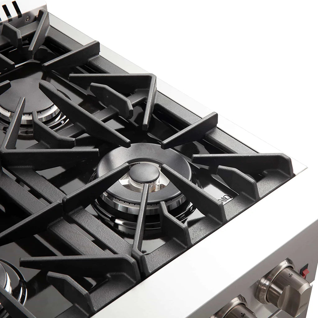 Forno 36" Lseo Silver Gas Range with Burners, Griddle, Wok Ring, Temperature Gauge, and Air Fryer in Stainless Steel - FFSGS6291-36 - MyBBQDirect