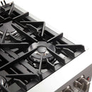 Forno 36" Lseo Silver Gas Range with Burners, Griddle, Wok Ring, Temperature Gauge, and Air Fryer in Stainless Steel - FFSGS6291-36