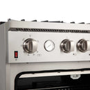 Forno 36" Lseo Silver Gas Range with Burners, Griddle, Wok Ring, Temperature Gauge, and Air Fryer in Stainless Steel - FFSGS6291-36