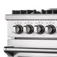 Forno 4-Piece Appliance Package - 30-Inch Gas Range, Refrigerator, Wall Mount Hood with Backsplash, & 3-Rack Dishwasher in Stainless Steel