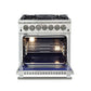 Forno 4-Piece Pro Appliance Package - 30-Inch Dual Fuel Range, Refrigerator with Water Dispenser, Microwave Oven, & 3-Rack Dishwasher in Stainless Steel
