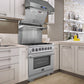 Forno 4-Piece Pro Appliance Package - 30-Inch Gas Range, French Door Refrigerator, Wall Mount Hood with Backsplash, and Dishwasher in Stainless Steel