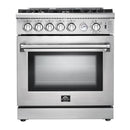 Forno 3-Piece Appliance Package - 30-Inch Gas Range, Refrigerator with Water Dispenser,& Dishwasher in Stainless Steel