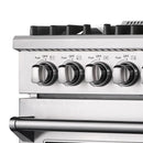 Forno 4-Piece Appliance Package - 30-Inch Gas Range, Refrigerator, Wall Mount Hood, & 3-Rack Dishwasher in Stainless Steel