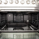 Forno 4-Piece Appliance Package - 36-Inch Dual Fuel Range, 56-Inch Pro-Style Refrigerator, Wall Mount Hood, & 3-Rack Dishwasher in Stainless Steel