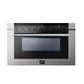 Forno 5-Piece Appliance Package - 36-Inch Gas Range, Refrigerator with Water Dispenser, Wall Mount Hood, Microwave Drawer, & 3-Rack Dishwasher in Stainless Steel