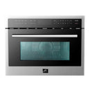Forno 5-Piece Appliance Package - 36-Inch Gas Range, 56-Inch Pro-Style Refrigerator, Wall Mount Hood, Microwave Oven, & 3-Rack Dishwasher in Stainless Steel