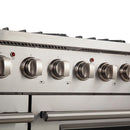 Forno 3-Piece Appliance Package- 48-Inch Gas Range, Refrigerator, & Wall Mount Hood with Backsplash in Stainless Steel