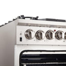 Forno 5-Piece Pro Appliance Package - 30-Inch Gas Range, 36-Inch Refrigerator Wall Mount Hood, Microwave Oven, & 3-Rack Dishwasher in Stainless Steel