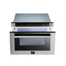 Forno 5-Piece Pro Appliance Package - 36-Inch Gas Range, Refrigerator, Wall Mount Hood, Microwave Drawer, & 3-Rack Dishwasher in Stainless Steel