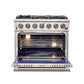Forno 3-Piece Pro Appliance Package - 36-Inch Gas Range, Refrigerator with Water Dispenser, & Dishwasher in Stainless Steel