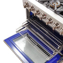 Forno 3-Piece Pro Appliance Package - 36-Inch Gas Range, Refrigerator, & Wall Mount Hood in Stainless Steel