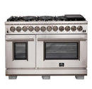 Forno 3-Piece Pro Appliance Package - 48-Inch Dual Fuel Range, Refrigerator with Water Dispenser, & Wall Mount Hood in Stainless Steel