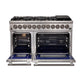 Forno 3-Piece Pro Appliance Package - 48-Inch Dual Fuel Range, Refrigerator with Water Dispenser, & Wall Mount Hood in Stainless Steel