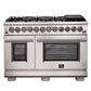 Forno 2-Piece Pro Appliance Package - 48-Inch Dual Fuel Range & Wall Mount Hood in Stainless Steel
