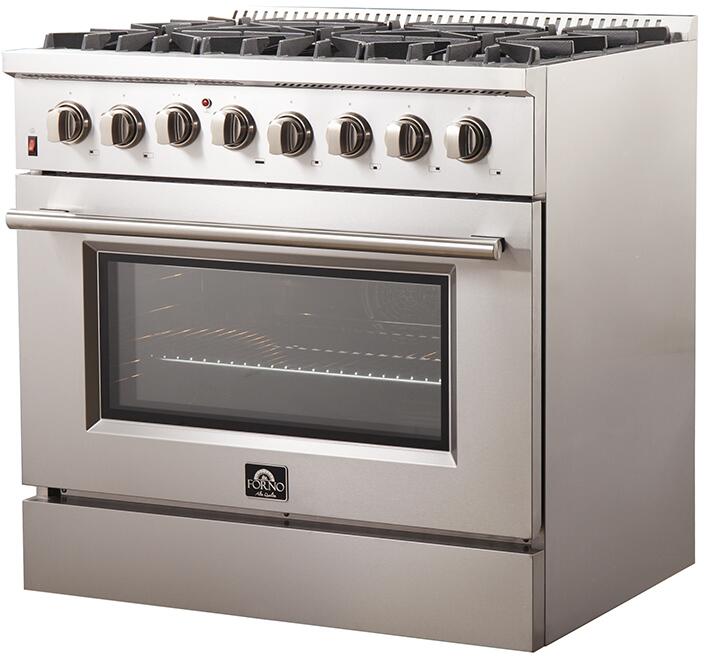 Forno Appliance Package - 36 Inch Dual Fuel Range, Wall Mount Range Hood, Dishwasher, FDWB-FFSGS6156-36 - MyBBQDirect