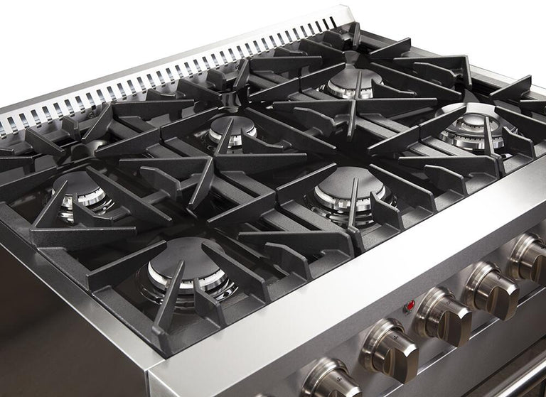Forno Appliance Package - 36 Inch Dual Fuel Range, Wall Mount Range Hood, Dishwasher, FDWB-FFSGS6156-36 - MyBBQDirect