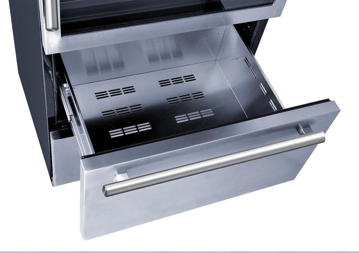Forno Appliance Package - 36 Inch Dual Fuel Range, Wall Mount Range Hood, Wine Cooler, FWCDR-FFSGS6156-36 - MyBBQDirect