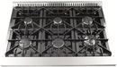 Forno Appliance Package - 36 Inch Dual Fuel Range, Wall Mount Range Hood, Wine Cooler, FWCDR-FFSGS6156-36