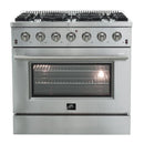 Forno Appliance Package- 36 Inch Gas Range, Dishwasher, FDWBI-FFSGS6244-36