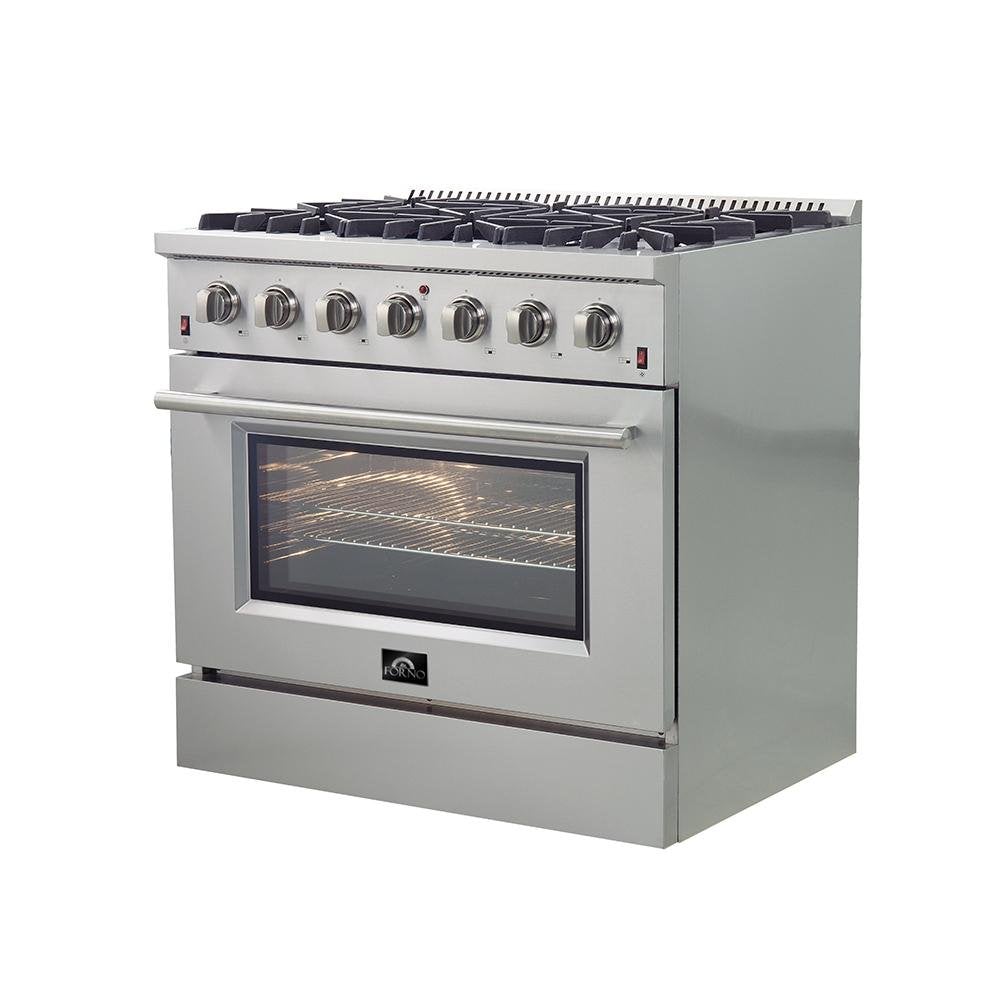 Forno Appliance Package- 36 Inch Gas Range, Dishwasher, FDWBI-FFSGS6244-36 - MyBBQDirect