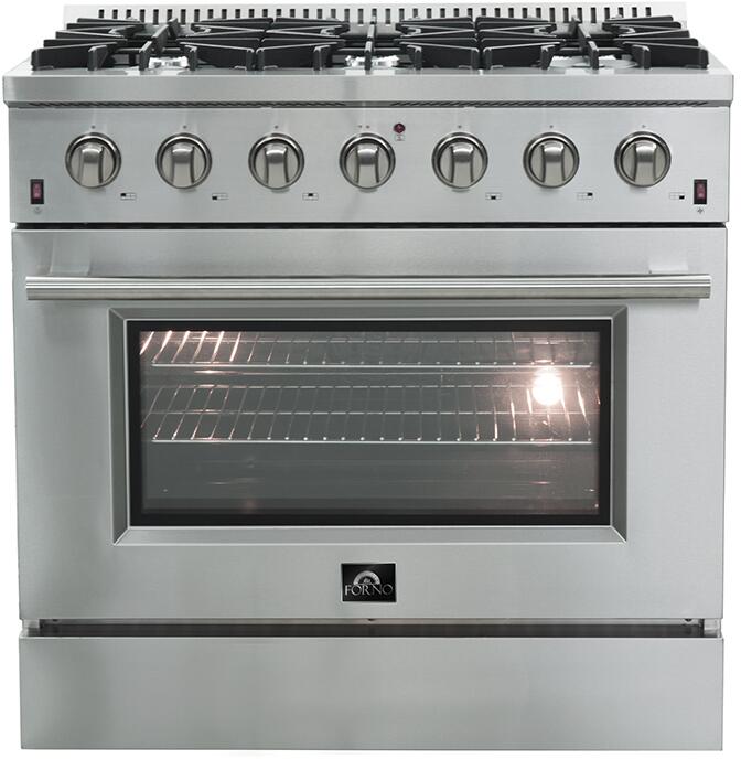 Forno Appliance Package - 36 Inch Gas Range, Range Hood, 60 Inch Refrigerator, 5029-FFSGS6244-36