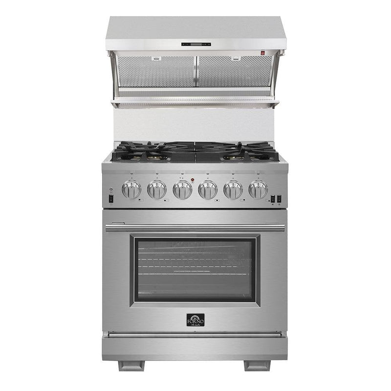 Forno Appliance Package - 36 Inch Gas Range, Range Hood, 60 Inch Refrigerator, 5029-FFSGS6244-36