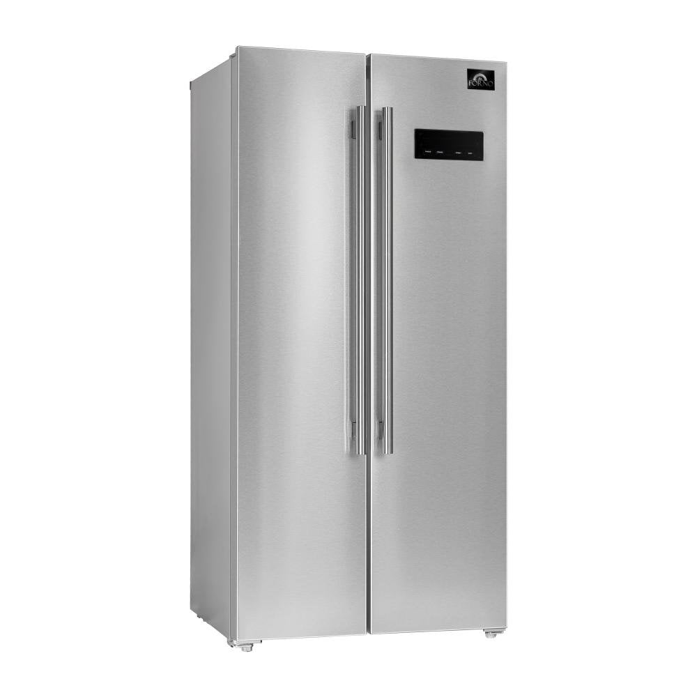 Forno Appliance Package - 36 Inch Gas Range, Wall Mount Range Hood, 33" Built-In Refrigerator, FFRBI-FFSGS6244-36 - MyBBQDirect