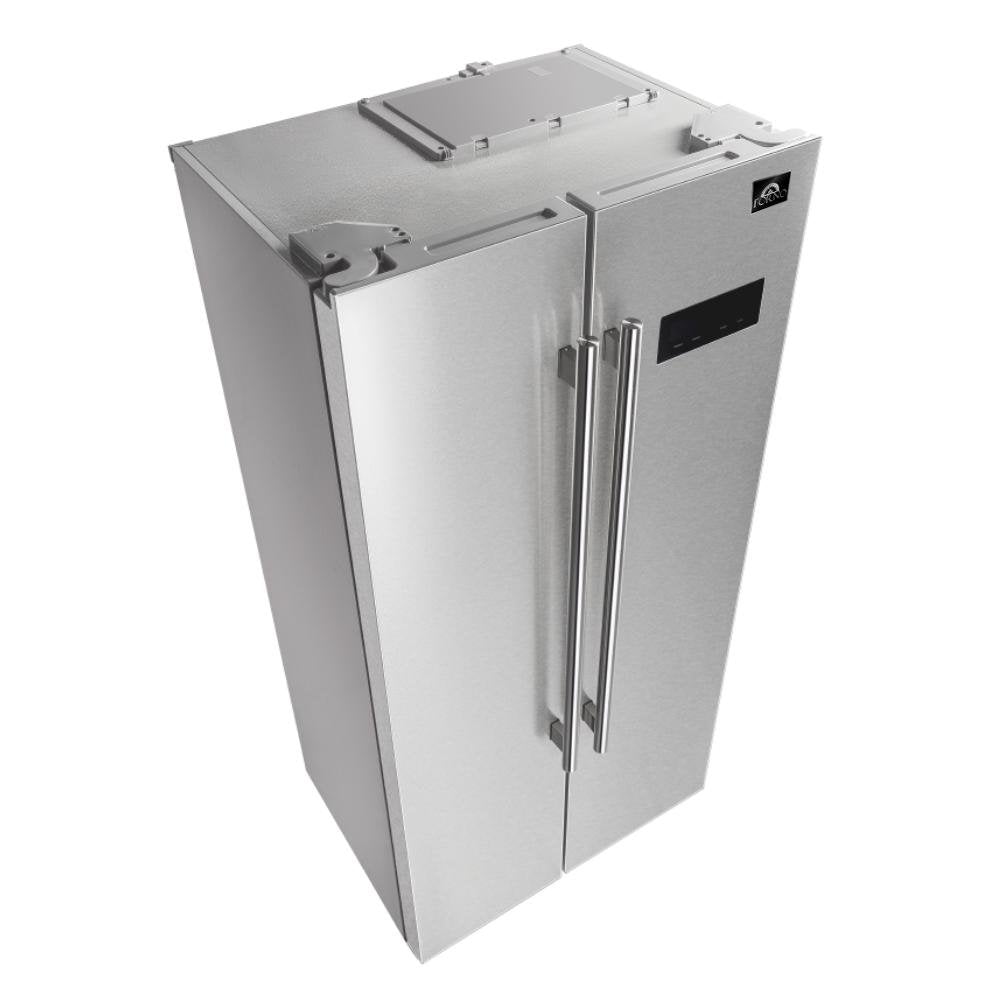 Forno Appliance Package - 36 Inch Gas Range, Wall Mount Range Hood, 33" Built-In Refrigerator, FFRBI-FFSGS6244-36 - MyBBQDirect