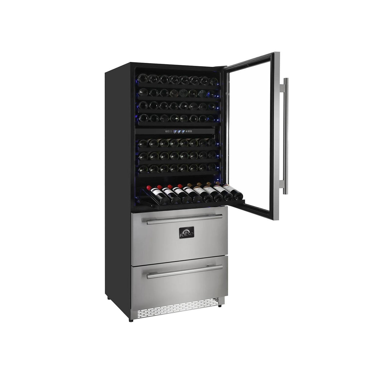 Forno Appliance Package - 36 Inch Gas Range, Wall Mount Range Hood, Microwave Drawer, 6661-FFSGS6244-36 - MyBBQDirect